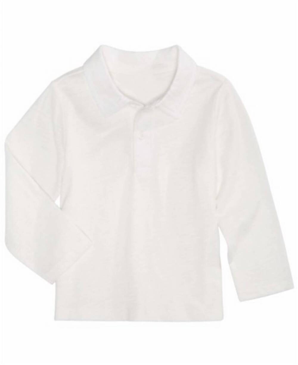 NEW FIRST IMPRESSIONS infant boys cotton polo shirt in angel white